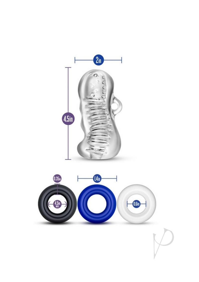 Quickie Kit Jerk Off Masturbator and Cock Rings - Multiple