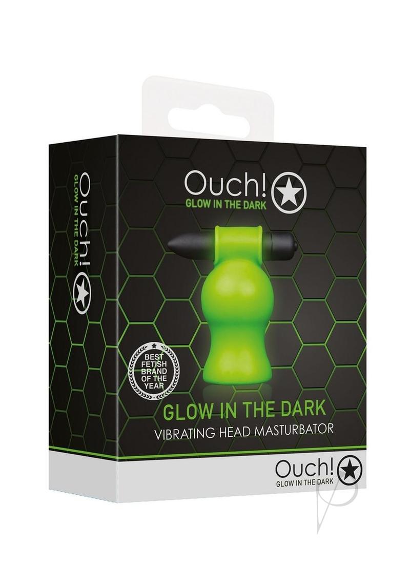 Ouch! Vibrating Head Masturbator Glow in the Dark - Green