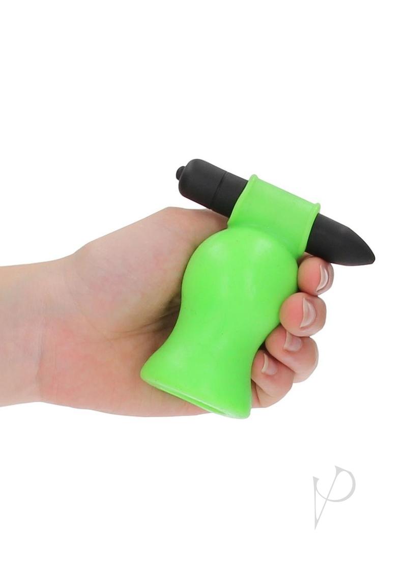 Ouch! Vibrating Head Masturbator Glow in the Dark - Green