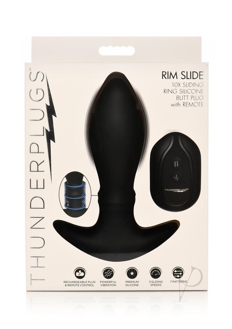 Thunder Plugs Rim Slide 7x Sliding Ring Silicone Rechargeable Butt Plug with Remote Control