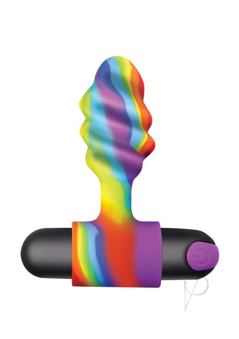 Bang Vibrating Rainbow Butt Plug Silicone Rechargeable
