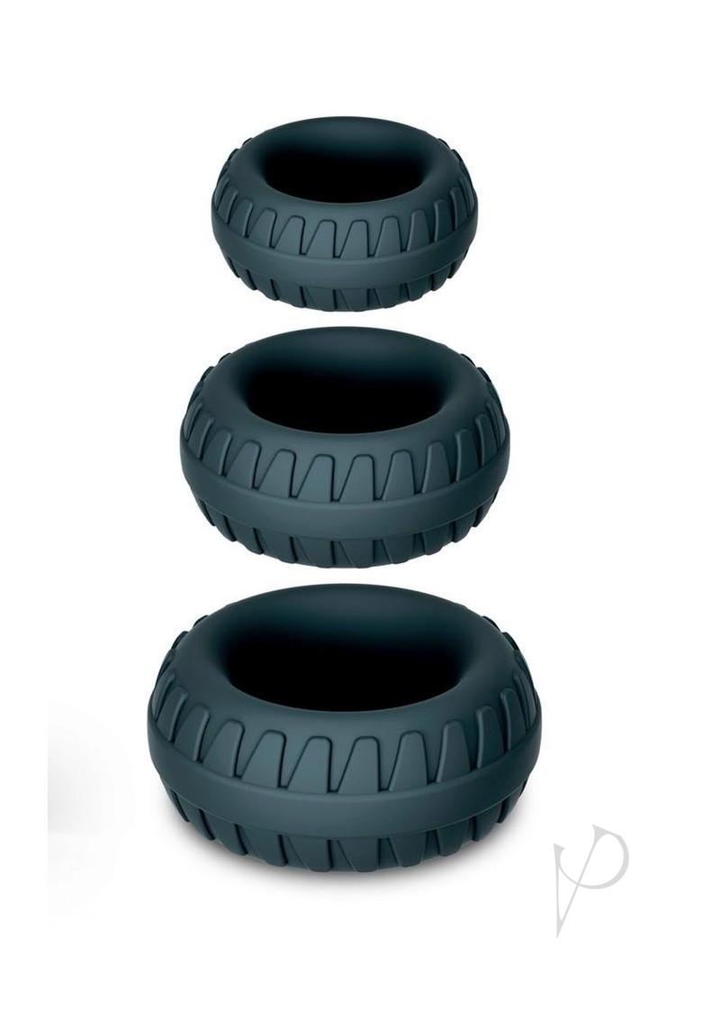 Performance Plus Drift Silicone Cock Rings (3 Piece Set) - Black