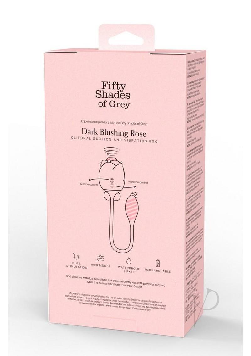 Fifty Shades of Grey Dark Blushing Rose Rechargeable Silicone Clitoral Stimulator - Black