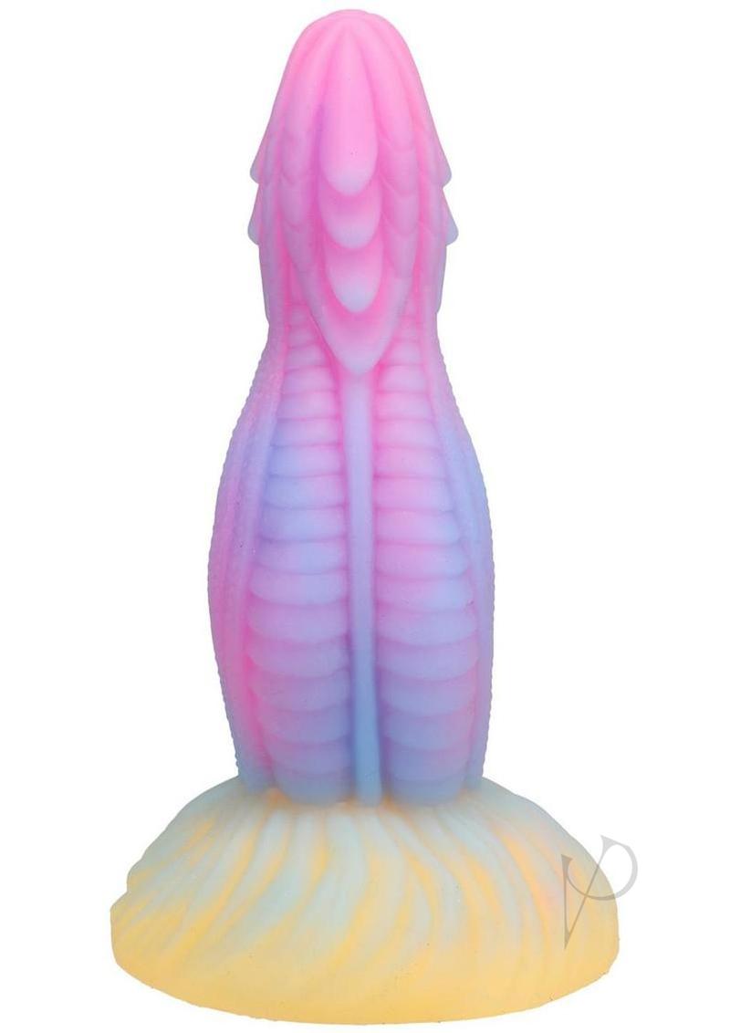 Vac-U-Lock Fantasy Fuckers Dragon's Tongue Glow in the Dark Silicone Dildo - Multicolor