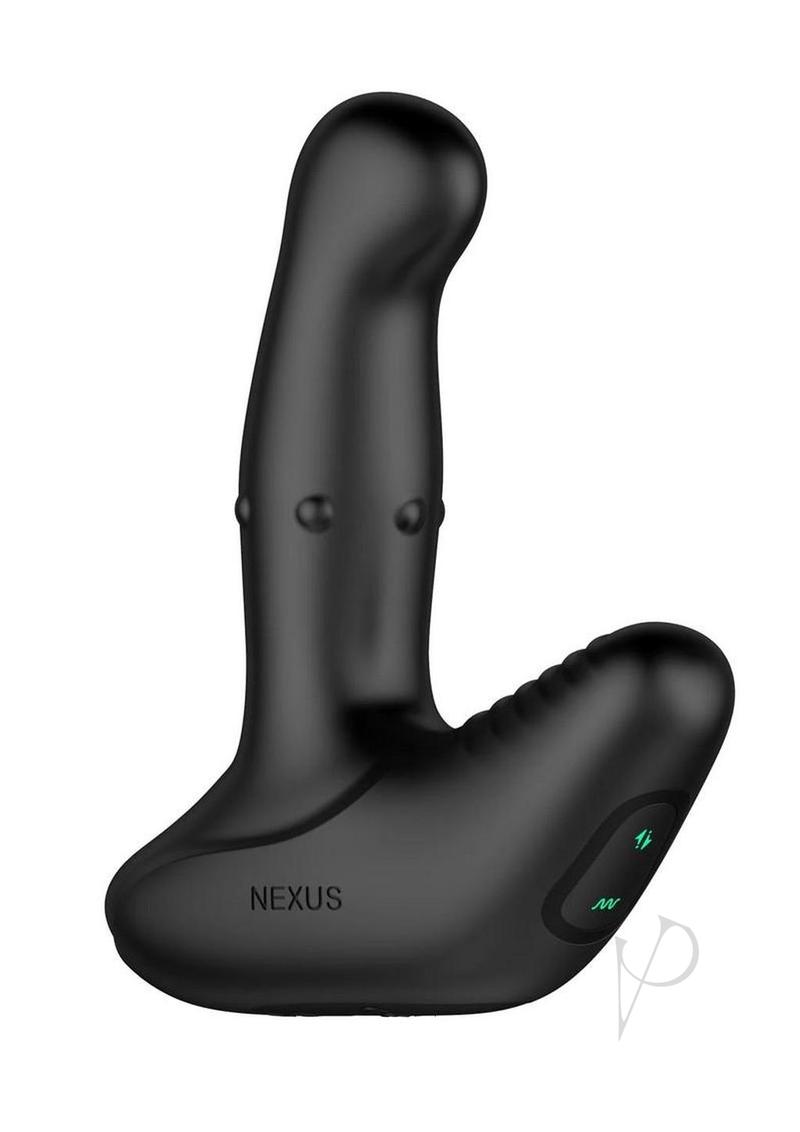 Nexus REVO Ring Rechargeable Silicone Osciliating Ring and Rotating Prostate Massager with Remote Control - Black