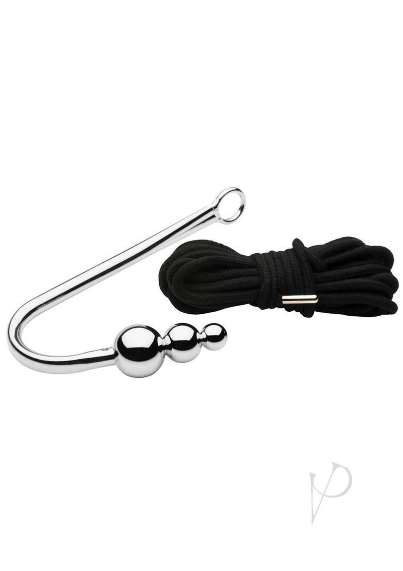 Master Series Roped Beaded Anal Hook with Rope