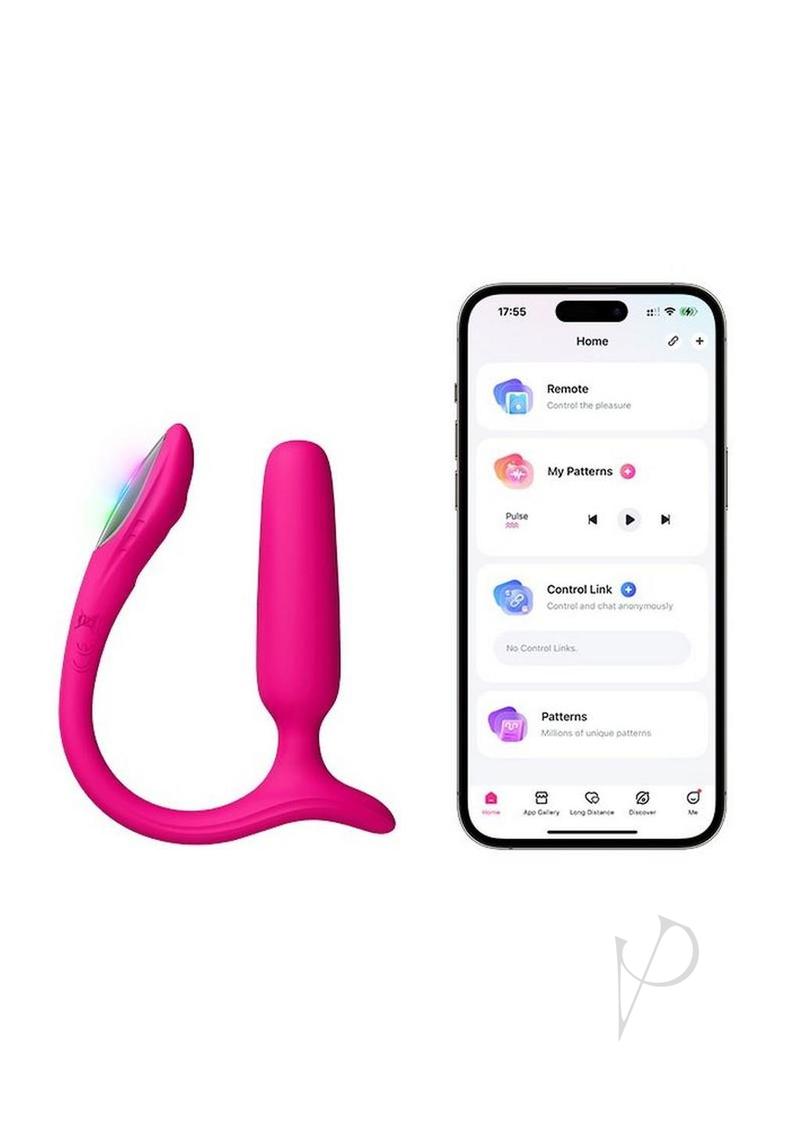 Lovense Lush Rechargeable App Compatible Silicone Vibrating Light Up Anal Plug