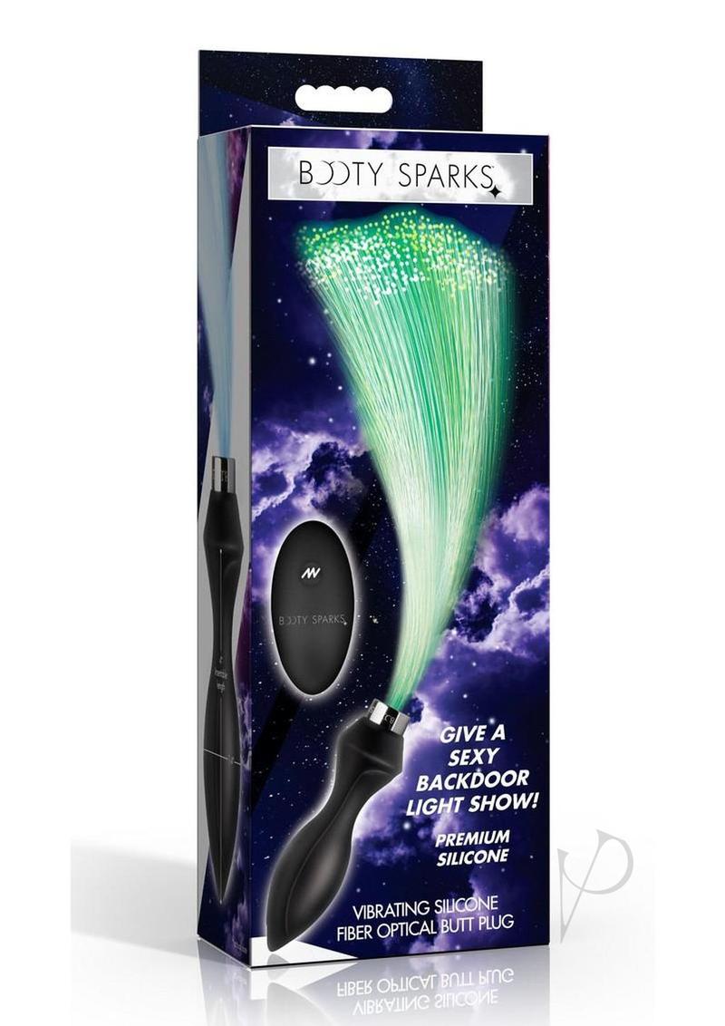 Booty Sparks Vibrating Silicone Optical Fiber Rechargeable Butt Plug with Remote Control
