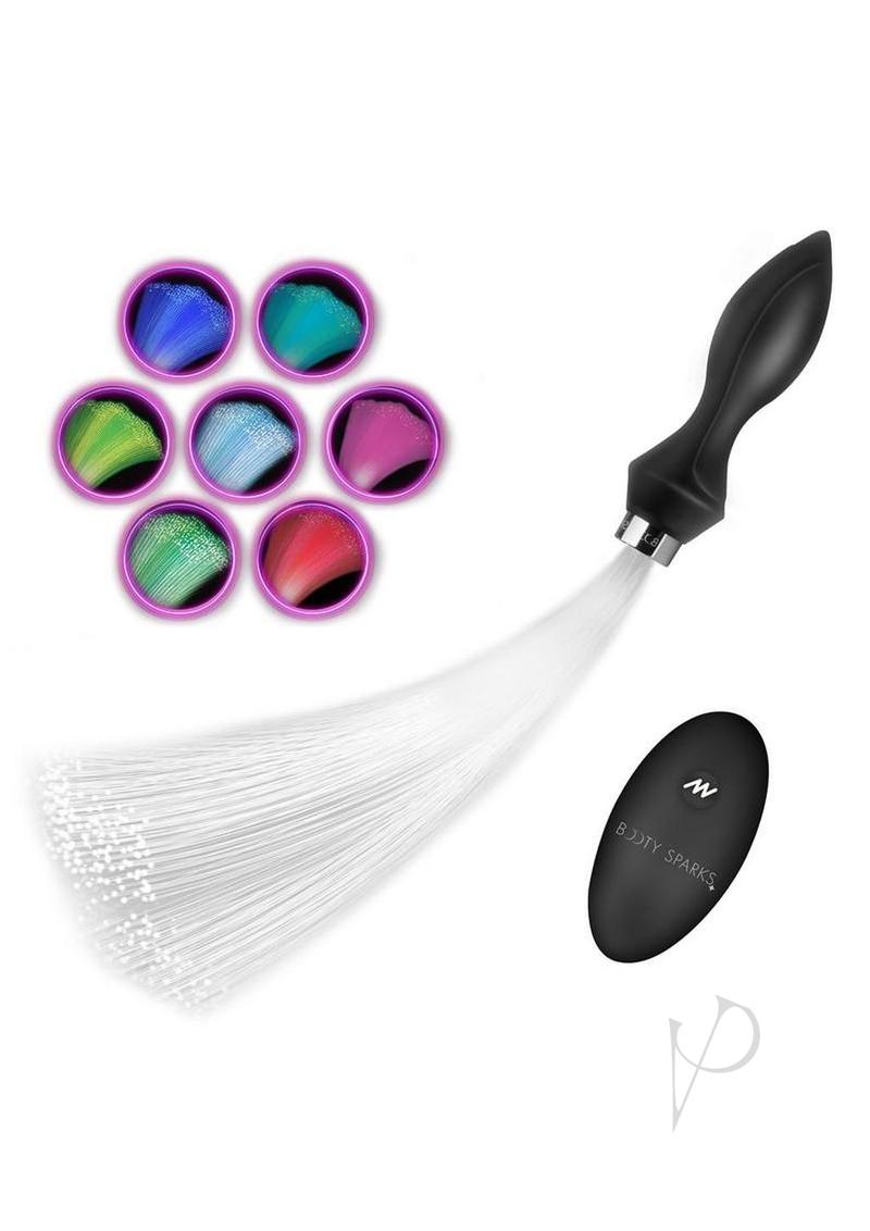 Booty Sparks Vibrating Silicone Optical Fiber Rechargeable Butt Plug with Remote Control