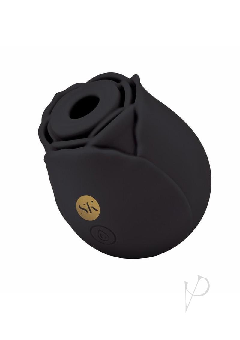 Secret Kisses Rosegazm Air Rechargeable Silicone Clit Stimulator-Black Rose
