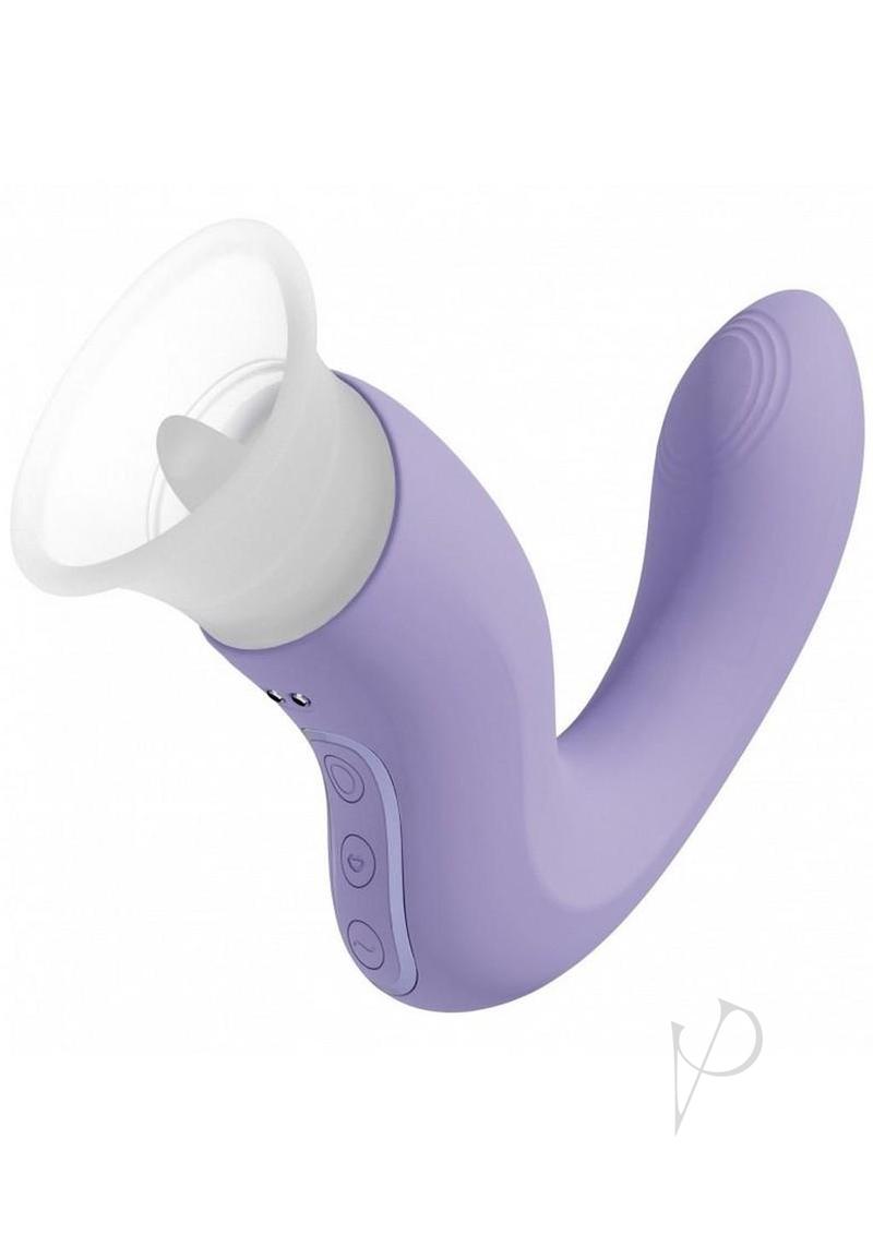 Vive Callalily Silicone Rechargeable Triple Motor G-Spot tap, Vulva, Breast Suction and Tongue Vibrator